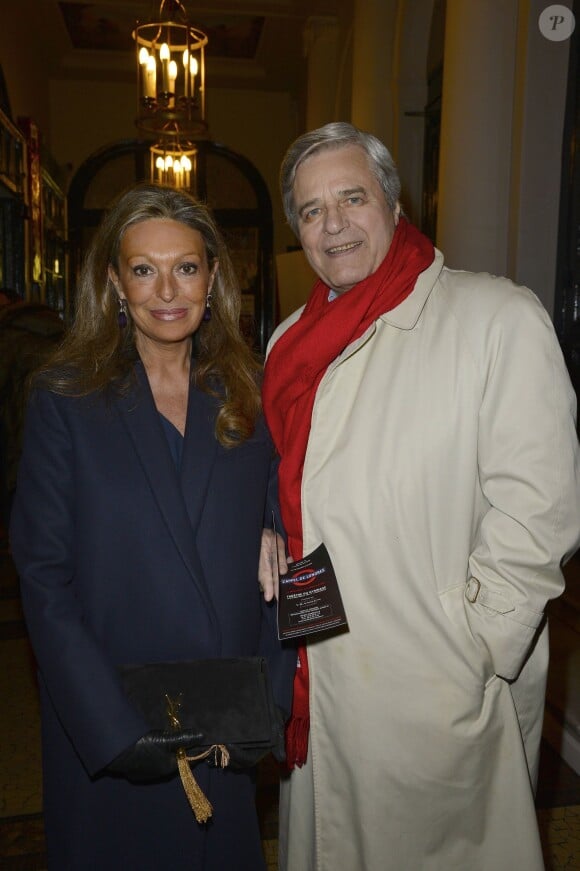 Patricia Balme et Jean Sorel lors de la générale de la pièce "L'Appel de Londres" au Théâtre du Gymnase à Paris, le 19 février 2014