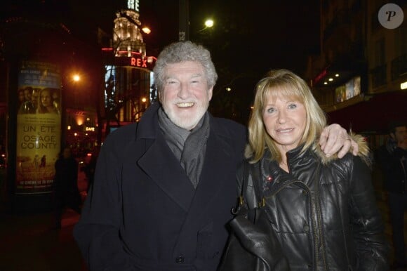 Patrick Préjean et sa femme lors de la générale de la pièce "L'Appel de Londres" au Théâtre du Gymnase à Paris, le 19 février 2014