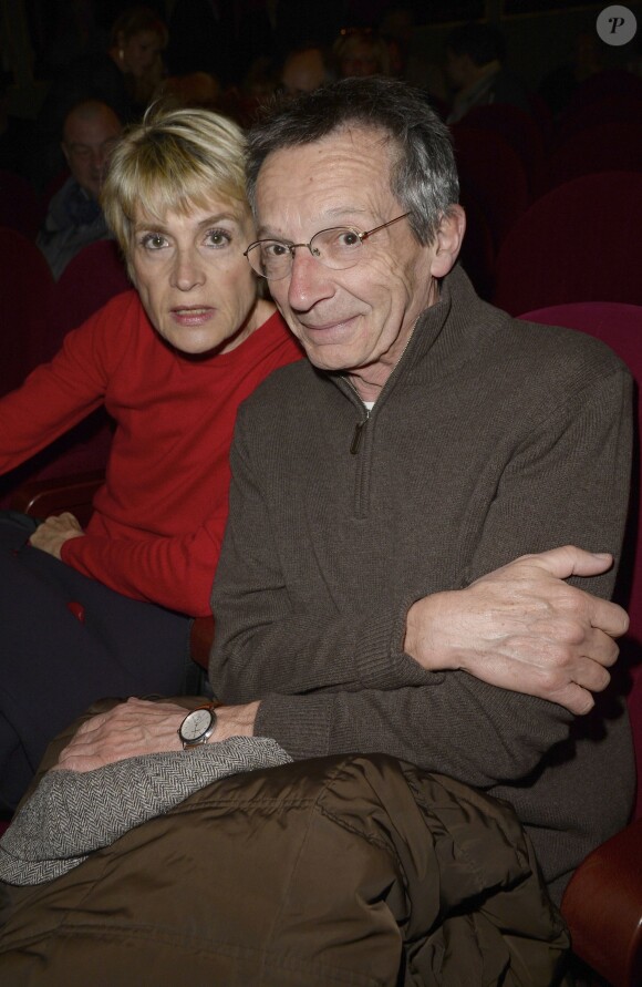 Patrice Leconte et sa femme Agnès Béraud - Générale de la pièce "L'Appel de Londres" au Théâtre du Gymnase à Paris, le 19 février 2014.