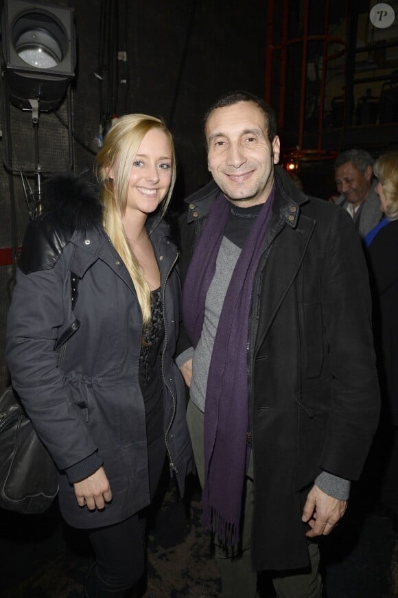 Zinedine Soualem et sa compagne Julie Nicolet - Générale de la pièce "L'Appel de Londres" au Théâtre du Gymnase à Paris, le 19 février 2014.