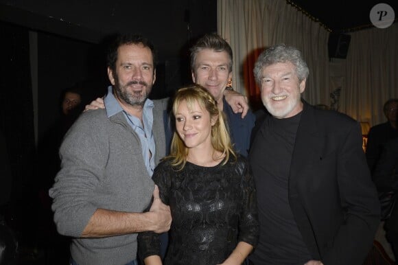 Christian Vadim et sa femme Julia Livage, Philippe Caroit, Patrick Préjean - Générale de la pièce "L'Appel de Londres" au Théâtre du Gymnase à Paris, le 19 février 2014.