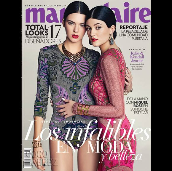 Couverture du magazine Marie Claire avec Kendall et Kylie Jenner.