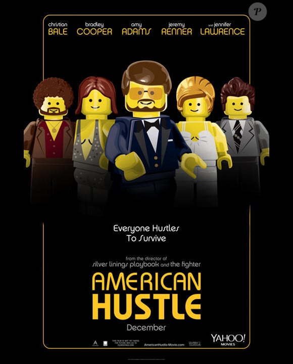 Affiche parodiée d'American Bluff par les LEGO pour les Oscars 2014.