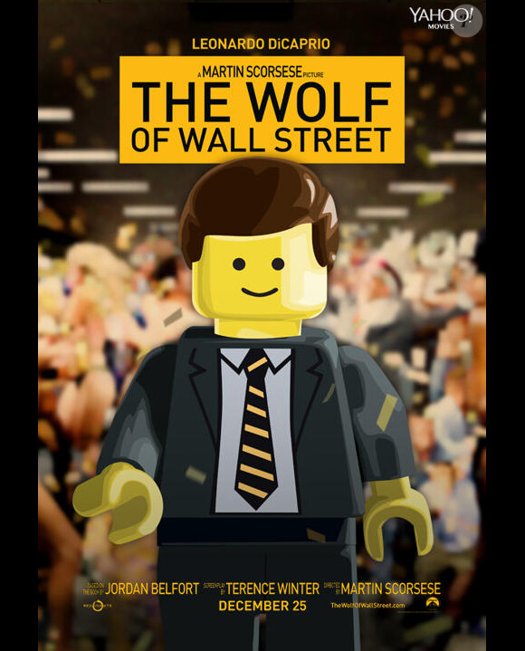 Affiche parodiée du Loup de Wall Street par les LEGO pour les Oscars 2014.