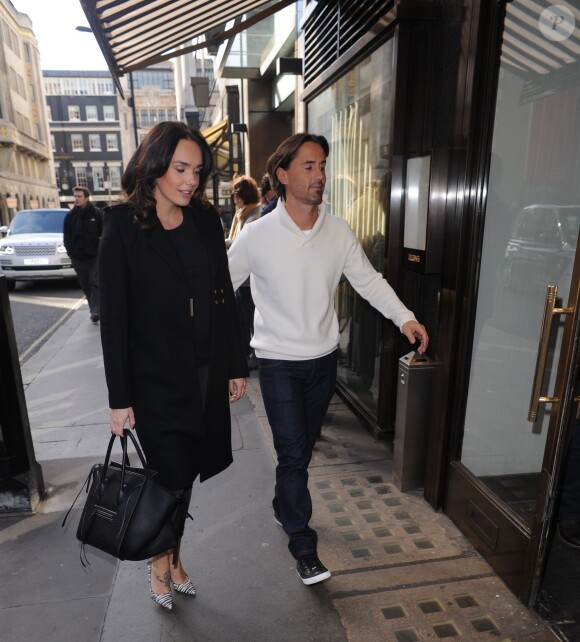 Tamara Ecclestone et son mari Jay Rutland ont déjeuné avec Bernie Ecclestone et sa femme Fabiana Flosi à Londres, le 22 février 2014