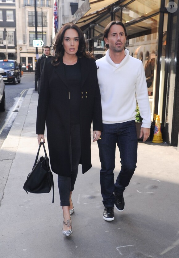 Tamara Ecclestone et son mari Jay Rutland ont déjeuné avec Bernie Ecclestone et sa femme Fabiana Flosi à Londres, le 22 février 2014