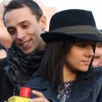 Exclusif - Alizée officialise sa relation avec son compagnon le danseur Gregoire Lyonnet lors du coup d'envoi des illuminations de Noël à Ajaccio le 7 decembre 2013 en presence de son papa, de sa fille Annily et du maire d'Ajaccio Simon Renucci.