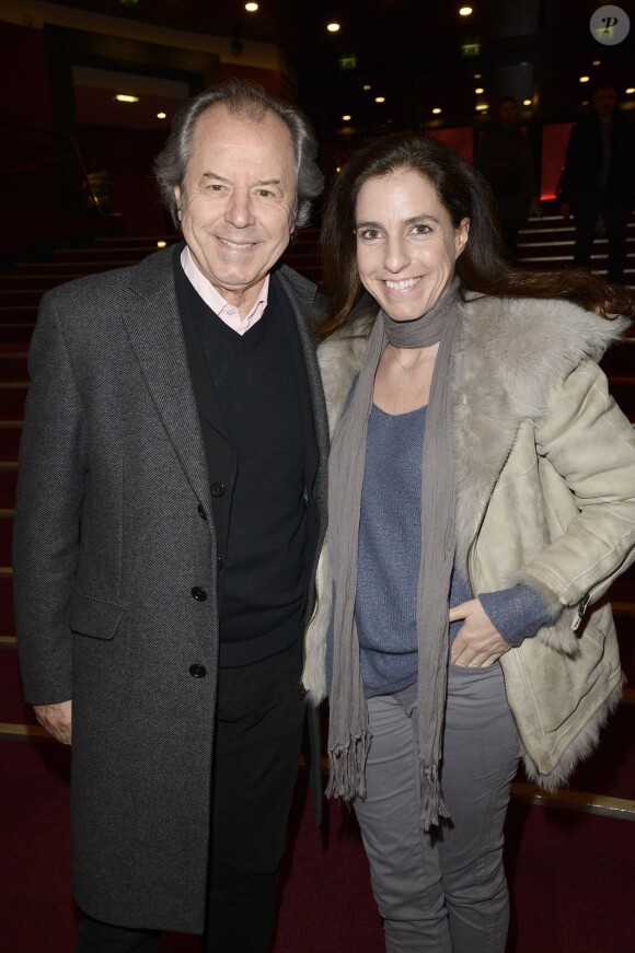 Exclusif - Christian Morin et sa femme lors du spectacle de Chantal Ladesou à l'Olympia à Paris, le 23 février 2014