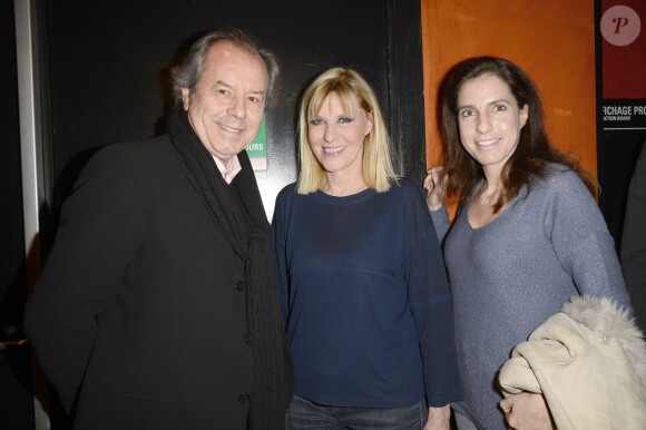 Exclusif - Christian Morin avec sa femme et Chantal Ladesou lors du spectacle de Chantal Ladesou à l'Olympia à Paris, le 22 février 2014
