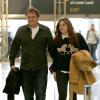 Quentin Tarantino en charmante compagnie avec une mystérieuse femme au LAX, Los Angeles, en partance pour Paris, le 26 février 2014.