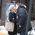 Quentin Tarantino avec une girlfriend à New York le 9 février 2014.