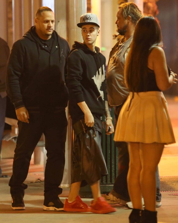 Exclusif - Justin Bieber fait la fête dans les rues de Miami, le 22 janvier 2014.