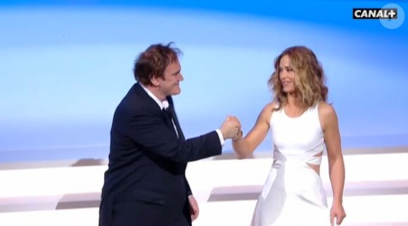 Cécile de France, maîtresse de cérémonie, et Quentin Tarantino lors de la cérémonie des César 2014.