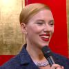 Scarlett Johansson au micro de Canal + pour les César 2014.