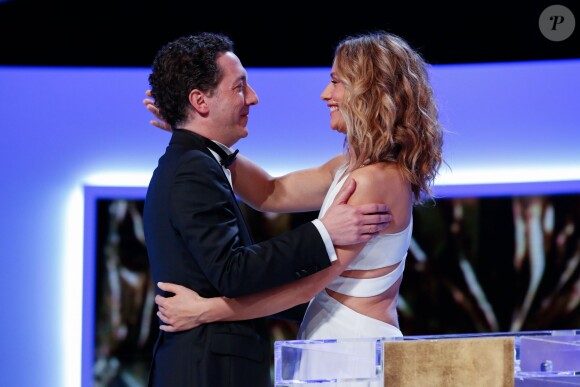 Le grand gagnant Guillaume Gallienne et Cécile de France, maîtresse de cérémonie des César - 28 février 2014