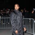 Kanye West arrive à la Halle Freyssinet pour assister au défilé Givenchy. Paris, le 2 mars 2014.