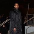 Kanye West arrive à la Halle Freyssinet pour assister au défilé Givenchy. Paris, le 2 mars 2014.