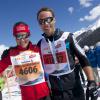 Pippa Middleton et son frère James sur la ligne d'arrivée de l'Endagin Marathon le 10 mars 2013 en Suisse.