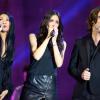 Exclusif - Anggun, la chanteuse Pauline et Amaury Vassili - Enregistrement de l'émission "La nouvelle génération chante Goldman" au Palais des Sports, le 26 novembre 2013.