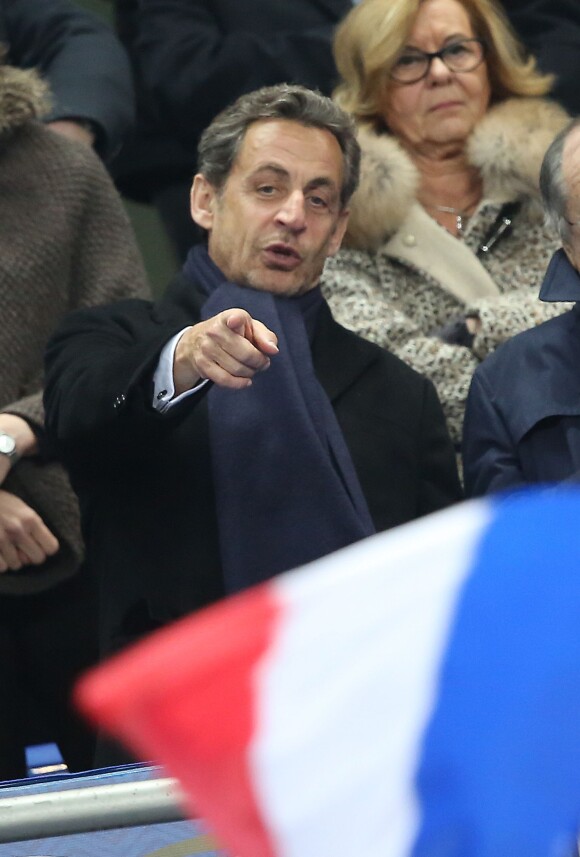 L'ex-président Nicolas Sarkozy lors du match amical France contre Pays-Bas au Stade de France à Saint-Denis le 5 mars 2014.