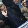 Nicolas Sarkozy lors du match amical France contre Pays-Bas au Stade de France à Saint-Denis le 5 mars 2014.