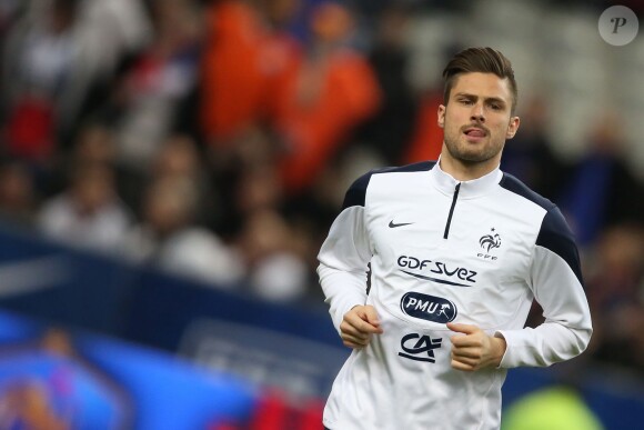Olivier Giroud lors du match amical France contre Pays-Bas au Stade de France à Saint-Denis le 5 mars 2014.