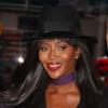 Naomi Campbell arrive à l'entrée du NASDAQ pour la fin de séance. New York, le 5 mars 2014.