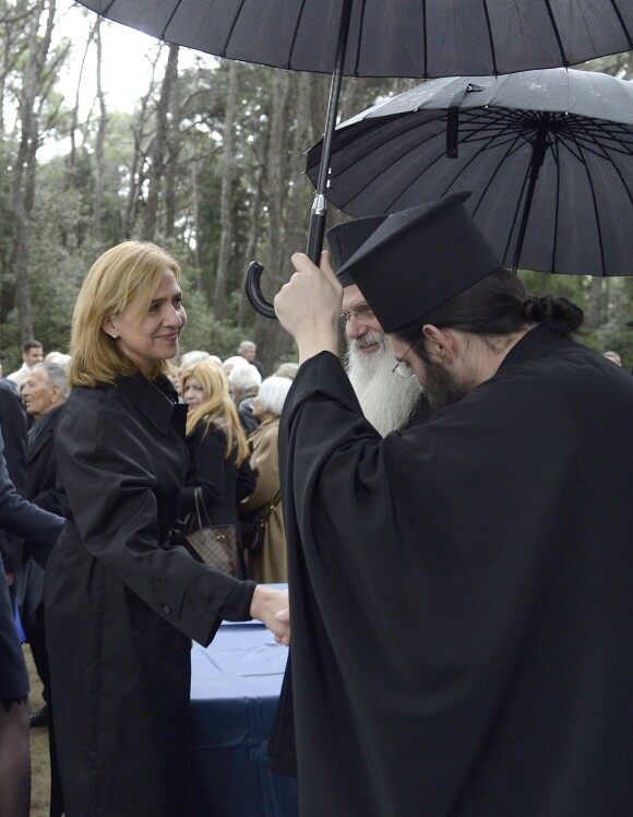 L'infante Cristina d'Espagne lors de la cérémonie commémorant les 50 ans de la disparition du roi Paul Ier de Grèce, le 6 mars 2014 à la nécropole royale du domaine Tatoï, au nord d'Athènes.