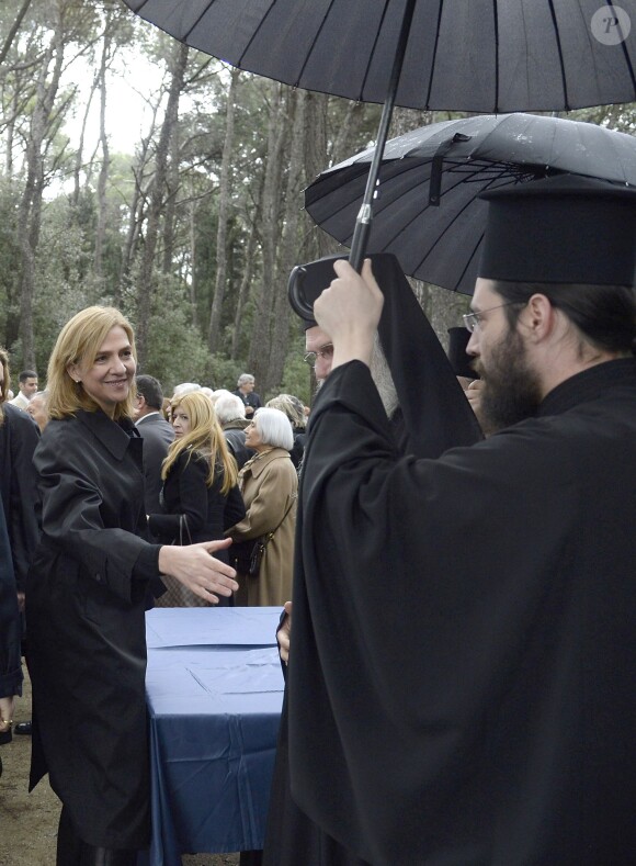 L'infante Cristina d'Espagne lors de la cérémonie commémorant les 50 ans de la disparition du roi Paul Ier de Grèce, le 6 mars 2014 à la nécropole royale du domaine Tatoï, au nord d'Athènes.