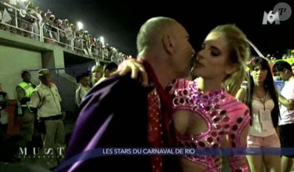Christian Audigier et sa compagne Nathalie au Brésil pour le Carnaval de Rio 2014. Emission "Must Célébrités" diffusée sur M6, le 8 mars 2014.