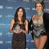 Olivia Ruiz récompensée lors de la 8e cérémonie des Globes de Cristal au Lido à Paris le 4 février 2013.