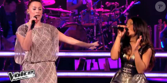 Battle entre Mamido et Tifayne dans "The Voice 3" sur TF1 le samedi 15 mars 2014.