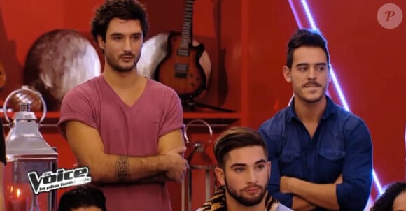 Deuxième battle entre Fréro Delavega et Quentin dans "The Voice 3" sur TF1 le samedi 15 mars 2014.