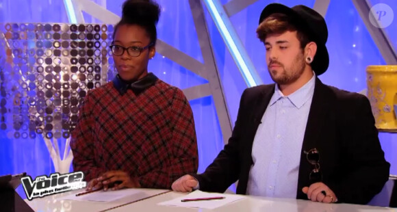 Battle entre Lioan et Margie dans "The Voice 3" sur TF1 le samedi 15 mars 2014.
