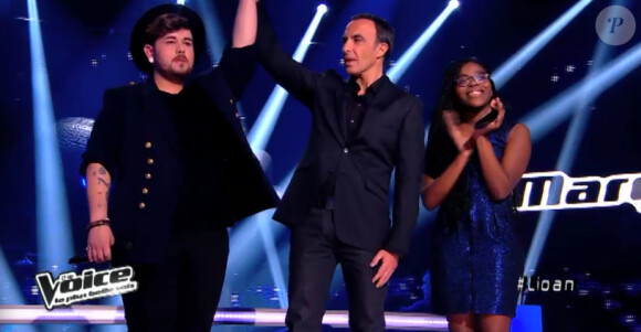 Battle entre Lioan et Margie dans "The Voice 3" sur TF1 le samedi 15 mars 2014.