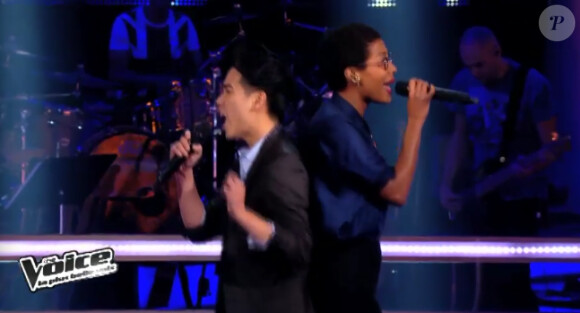 Battle entre La Petite Shade et Rich Ly dans "The Voice 3" sur TF1 le samedi 15 mars 2014.
