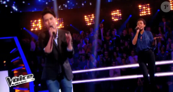 Battle entre La Petite Shade et Rich Ly dans "The Voice 3" sur TF1 le samedi 15 mars 2014.