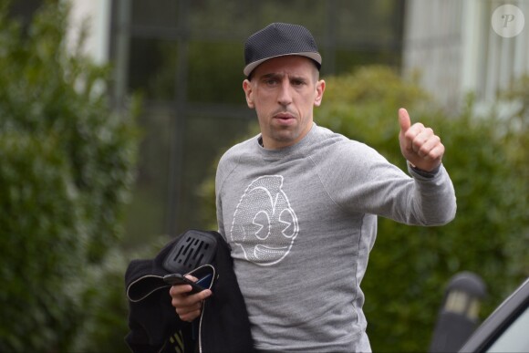Franck Ribery lors de son arrivée au centre d'entraînement de Clairefontaine-en-Yvelines, le 3 mars 2014