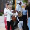 Jennie Garth et ses filles Fiona, Luca et Lola à Los Angeles, le 13 mars 2014.