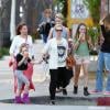Jennie Garth et ses filles Fiona, Luca et Lola à Los Angeles, le 13 mars 2014.