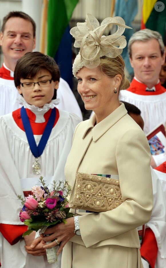 Sophie de Wessex à Westminster pour le service du Commonwealth Day le 10 mars 2014