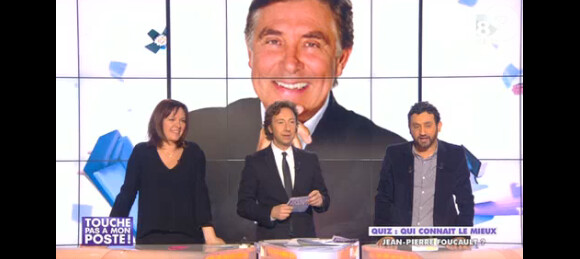 Jade (RTL), Stéphane Bern et Cyril Hanouna dans Touche pas à mon poste sur D8, le lundi 24 mars 2014.