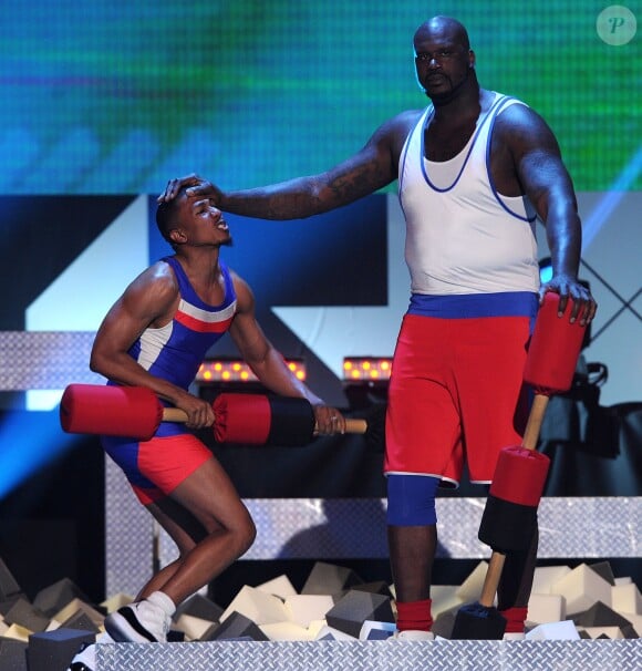 Nick Cannon et Shaquille O'Neal lors du Cartoon Networks Third Annual Hall of Game Awards au Barker Hangar de Santa Monica le 9 février 2013