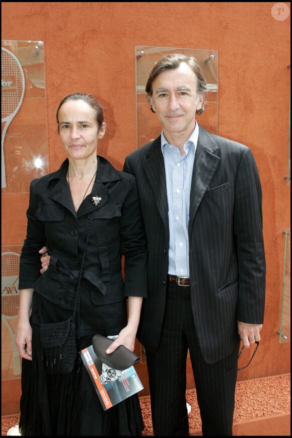 Christophe Malavoy et sa femme Isabelle lors du tournoi de Roland Garros en 2006