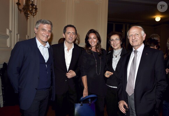 Exclusif - Sidney Toledano, Gad Elmaleh, Katia Toledano et des amis après le spectacle de l'humoriste "Sans Tambour" à l'Opéra Garnier à Paris le 16 mars 2014.