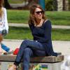 Jessica Alba passe son samedi après-midi en famille au Coldwater Canyon Park. Beverly Hills, le 29 mars 2014.