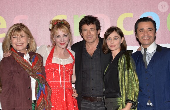 Katherine Pancol, Julie Depardieu, Patrick Bruel, Emmanuelle Béart et Ariel Wizman à l'avant-première du film "Les Yeux Jaunes Des Crocodiles" au cinéma Gaumont Marignan à Paris, le 31 mars 2014.