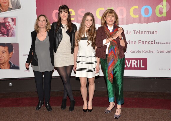 Cécile Telerman (réalisatrice) Alice Isaaz, Katherine Pancol à l'avant-première du film "Les Yeux Jaunes Des Crocodiles" au cinéma Gaumont Marignan à Paris, le 31 mars 2014.
