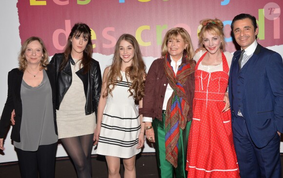 Cécile Telerman (réalisatrice), Alice Isaaz, Katherine Pancol, Julie Depardieu et Ariel Wizman à l'avant-première du film "Les Yeux Jaunes Des Crocodiles" au cinéma Gaumont Marignan à Paris, le 31 mars 2014.