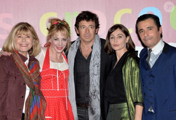 Katherine Pancol, Julie Depardieu, Patrick Bruel, Emmanuelle Béart et Ariel Wizman à l'avant-première du film "Les Yeux Jaunes Des Crocodiles" au cinéma Gaumont Marignan à Paris, le 31 mars 2014.